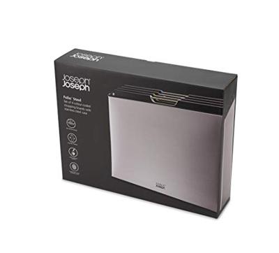 Joseph Joseph Folio Steel Snijplankset - Set van 4 - Zilver / Zwart