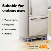 VidaXL Wasmachinebasis grijs 67 x 67 x 12 cm roestvrij staal - thumbnail