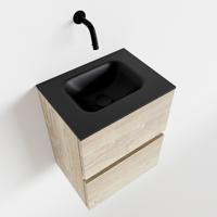 Mondiaz Ada 40cm toiletmeubel light brown grey met wastafel urban midden zonder kraangat - thumbnail