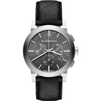 Horlogeband Burberry BU9362 Leder/Kunststof Zwart 22mm - thumbnail
