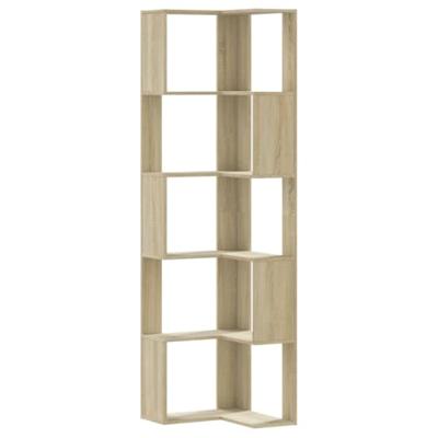 Boekenkast 5-laags hoek 50x50x179 cm bewerkt hout sonoma eiken