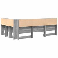 Opberghoofdbord met plank Grijs sonoma 120 cm Bewerkt hout - thumbnail