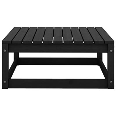 Tuinvoetenbank 70x70x30 cm massief grenenhout zwart