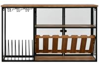 Flessenrek Home ESPRIT Zwart Natuurlijk Hout Metaal Kristal 102 x 32 x 60 cm - thumbnail