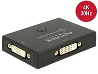 DeLOCK dvi 2 - 1 switch bidirectional 4k 30 hz dvi switch (zwart) - thumbnail
