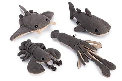 Beeztees Minus One hondenspeelgoed walvis grijs