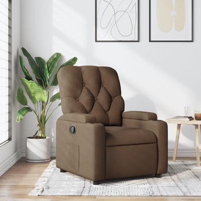 Fauteuil verstelbaar stof bruin