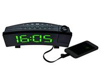 TFA Dostmann 60.5015.04 Wekker Kwarts Zwart Groot display, USB-aansluiting - thumbnail