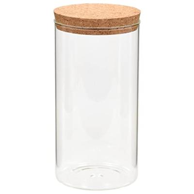 VidaXL Opbergpotten met kurken deksel 6 st 1400 ml glas VidaXL Opbergpotten met kurken deksel 6 st 1400 ml glas