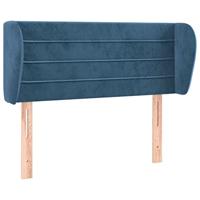 Hoofdbord met randen 103x23x78/88 cm fluweel donkerblauw - thumbnail
