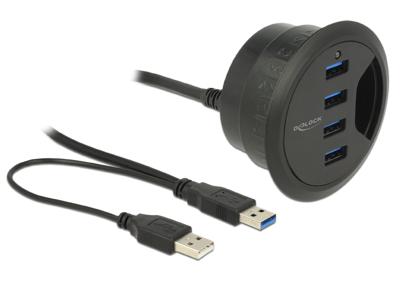 Delock 62868 62868 USB-hub 4 poorten USB-A USB 3.1 Gen1 5 GBit/s Zwart