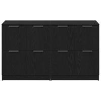 Dressoir Zwart Eiken 180 x 30 x 70 cm Bewerkt hout - thumbnail