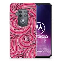 Motorola One Zoom Hoesje maken Swirl Pink - thumbnail