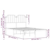 Bedframe met hoofdbord metaal zwart 120x200 cm - thumbnail
