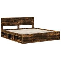 Bedframe Gerookt eiken 180 x 200 cm Massief grenenhout - thumbnail