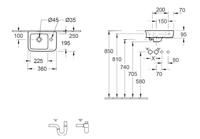 Villeroy & Boch O.novo fontein 1 kraangat rechts met overloop 36x25cm - wit 43433601 - thumbnail