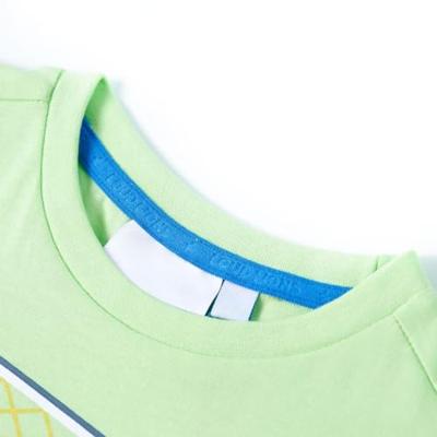 Kindershirt met doelprint 140 limoenkleurig