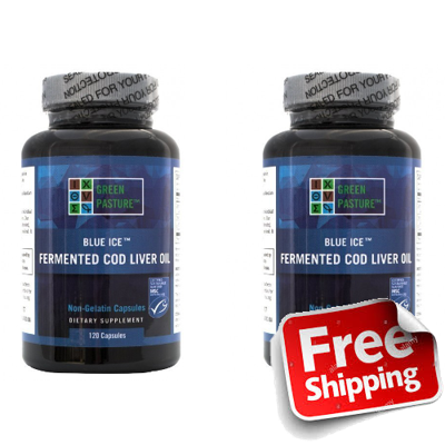 2x Green Pasture Blue Ice Gefermenteerde levertraan –2 x 120 caps
