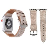 Voor Apple Watch Series 3 & 2 & 1 38mm eenvoudige mode lederen Cowboy patroon horlogebandje (lichtgrijs) - thumbnail