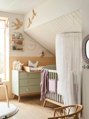 Bedhemel met lovertjes poederroze