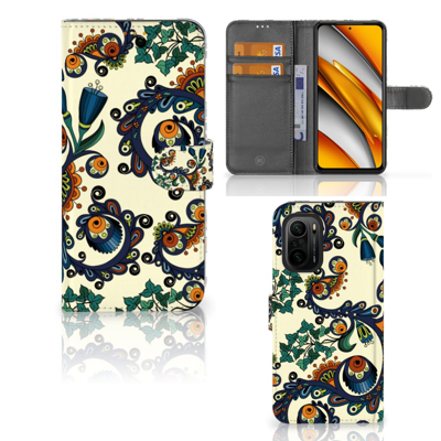 Wallet Case Poco F3 | Xiaomi Mi 11i Barok Flower Wallet Case Poco F3 | Xiaomi Mi 11i Barok Flower