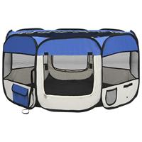 VidaXL Hondenren inklapbaar met draagtas 125x125x61 cm blauw - thumbnail