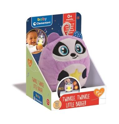 Clementoni baby twinkle twinkle kleine panda paars knuffel nachtlamp