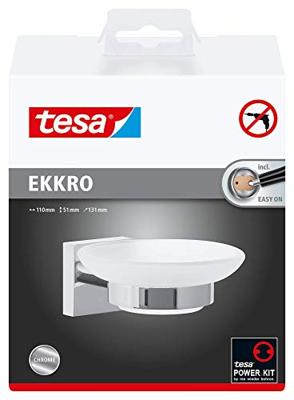 tesa ekkro 40240-00000-00 Zeepschaaltje Chroom (glanzend), Wit (gesatineerd)