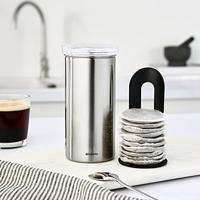 Brabantia voorraadbus voor 18 koffiepads matt steel fingerprint proof / transparant - thumbnail