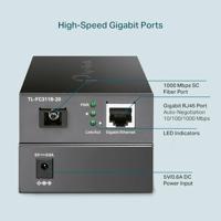 TP-LINK TL-FC311B-20 netwerk media converter 1000 Mbit/s 1550 nm Single-mode Zwart - thumbnail
