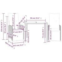 3-delige Bistroset met kussens poly rattan bruin - thumbnail