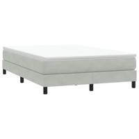 Boxspring zonder matras fluweel lichtgrijs 160x210 cm - thumbnail