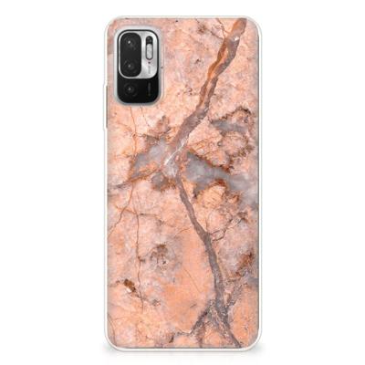 Xiaomi Redmi Note 10/10T 5G | Poco M3 Pro | TPU | Siliconen hoesje | Marmer Oranje
