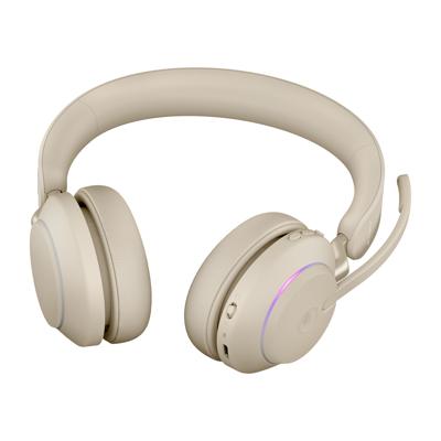 Jabra Evolve2 65, MS Stereo Headset Draadloos Hoofdband Kantoor/callcenter USB Type-A Bluetooth Beige