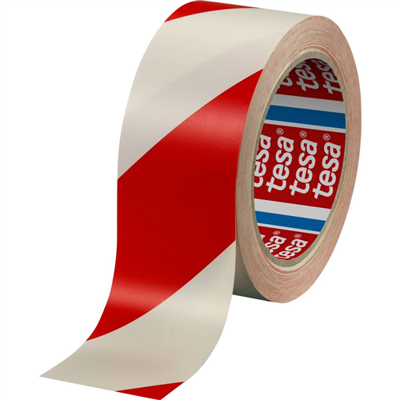 tesa 60760-00088-15 Vloermarkeringstape tesa Professional Rood/wit (l x b) 33 m x 50 mm 1 stuk(s)