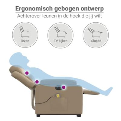 Sta-op-massagestoel elektrisch kunstleer cappuccinokleurig