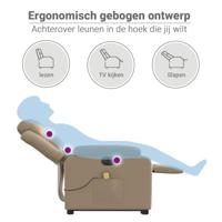 Sta-op-massagestoel elektrisch kunstleer cappuccinokleurig - thumbnail