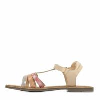 Leren meisjessandalen Diamanto Diva KICKERS® metallic koraalroze - thumbnail
