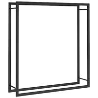 VidaXL Haardhoutrek 110x28x116 cm staal matzwart - thumbnail
