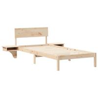 Bedframe met nachttafels Bruin 90 x 200 cm Massief grenenhout - thumbnail