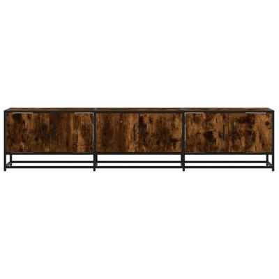 Tv-meubel 180x35x41 cm bewerkt hout gerookt eikenkleurig - thumbnail