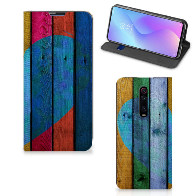 Xiaomi Redmi K20 Pro Book Wallet Case Wood Heart - Cadeau voor je Vriend Xiaomi Redmi K20 Pro Book Wallet Case Wood Heart - Cadeau voor je Vriend