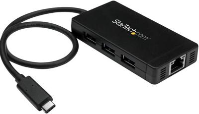 StarTech.com 3 poorts USB C naar USB-A hub met Gigabit Ethernet - USB-C naar 3x USB-A - USB 3.0 (5Gbps) - Inclusief voedingsadapter