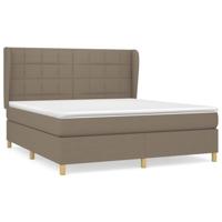 Boxspring met matras stof taupe 160x200 cm - thumbnail