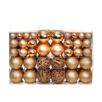 VidaXL 100-delige kerstballenset 3/4/6 cm rose/goudkleurig - thumbnail