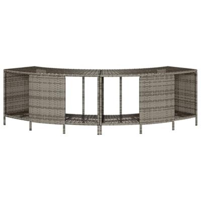 VidaXL Opbergschappen voor hottub 2 st poly rattan grijs