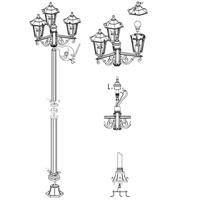 Eglo Staande tuinlantaarnLaterna 5 3-lichts wit - 22996 - thumbnail