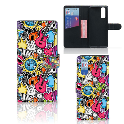 OPPO Find X2 Wallet Case met Pasjes Punk Rock OPPO Find X2 Wallet Case met Pasjes Punk Rock