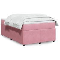 Boxspring met matras fluweel roze 120x190 cm - thumbnail