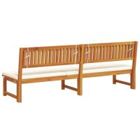 Ligstoel met kussen Bruin 200 x 57 x 75cm Massief acaciahout - thumbnail